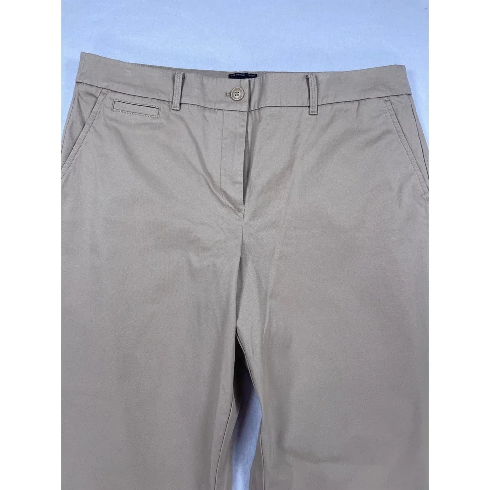 Talbots The Perfect Chino Curvy Tan Khaki Straight Leg Cotton Pants Womens 14